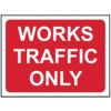 600 X 450MM Ã‚Â TEMPORARY SIGN -WORKS TRAFFIC ONLY thumbnail-0