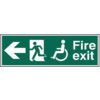 DISABLED FIRE EXIT MAN RUNNINGARR OW LEFT - PVC (450 X 150MM) thumbnail-0