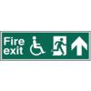 DISABLED FIRE EXIT MAN RUNNINGARR OW UP - PVC (450 X 150MM) thumbnail-0