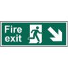 FIRE EXIT (MAN ARROW DOWN/RIGHT)- SAV (400 X 150MM) thumbnail-0