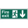 FIRE EXIT RUNNING MAN ARROW DOWN-FMX D/SIDED (450 X 150MM) thumbnail-0