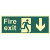 FIRE EXITÃ‚Â (MAN ARROW DOWN)-PHOTOLUM. (400 X 150MM) thumbnail-0