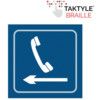 TELEPHONE GRAPHIC ARROW LEFT -TAKTYLE (150 X 150MM) thumbnail-0