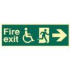 DISABLED FIRE EXIT MAN RUNNINGARR OW RIGHT - PHO (450 X 150MM) thumbnail-0