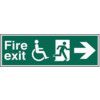 DISABLED FIRE EXIT MAN RUNNINGARR OW RIGHT - PVC (450 X 150MM) thumbnail-0