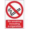 NO SMOKING INCLUDING E-CIGARETTES- PVC (200 X 300MM) thumbnail-0