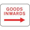 600X450MM DIBOND 'GOODS INWARDS ARROW RIGHT' ROAD SIGN (W CHANNEL) thumbnail-0