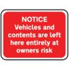 600X450MM DIBOND 'NOTICE VEHICLES & CONTENTS' ROSIGN(W CHANNEL) thumbnail-0