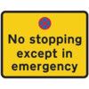 780X600MM DIB 'NO STOPPING EXCEPT EMERGENCY' ROADSIGN(W CHANNEL) thumbnail-0