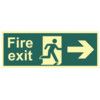 FIRE EXIT (MAN ARROW RIGHT)-PHOTOLUM. (400 X 150MM) thumbnail-0