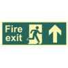 FIRE EXITÃ‚Â (MAN ARROW UP)-PHOTOLUM. (400 X 150MM) thumbnail-0