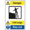 QUARRY SIGN: CLIFF EDGE /STAYAWAY - FMX (400 X 600MM) thumbnail-0