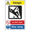 QUARRY SIGN: DO NOT CLIMB /STAYAWAY - DIB (400 X 600MM) thumbnail-0