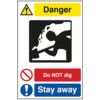 QUARRY SIGN: DO NOT DIG /STAYAWAY - DIB (400 X 600MM) thumbnail-0