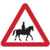 600MM TRI.DIBOND 'ACCOM. HORSES PONIES AHEAD' ROAD SIGN(W CHANNEL) thumbnail-0