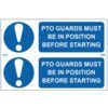 PTO GUARDS MUST BE IN POSITION BEFORE STARTING - PVC (300X200MM)  thumbnail-0