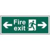 FIRE EXIT RUNNING MAN ARROWS LEFT & RIGHT -FMX D/SIDED(450X150MM) thumbnail-0