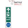 FIRE EXITMAN LEFT ARROW UP / FIRE DOOR KEEP SHUT-TAKTYLE(75X300MM) thumbnail-0