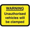 600X450MM DIB 'WARNING UNAUTH VEHICLES CLAMPED'ROSIGN(W/O CHANNEL) thumbnail-0