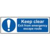 KEEP CLEAR EXIT FROM EMERGENCY ESCAPE ROUTE - RPVC (600 X 200MM) thumbnail-0