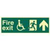 DISABLED FIRE EXIT MAN RUNNINGARR OW UP - PHS (450 X 150MM) thumbnail-0