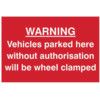 WARNING VEHICLES PARKED HERE W/O AUTHO WILL CLAMPED-PVC(300X200MM) thumbnail-0