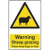 WARNING SHEEP GRAZING PLEASE KEEP DOGS ON LEAD - PVC (200 X 300MM) thumbnail-0