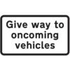 879X484MM DIB. 'GIVE WAY ONCOMING VEHICLES' ROAD SIGN (W CHANNEL) thumbnail-0