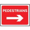 1050 X 750MM TEMPORARY SIGN & FRAME - PEDESTRIANS (ARROW RIGHT) thumbnail-0