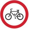 600MM DIA. DIBOND 'CYCLISTS PROHIBITED' ROAD SIGN (WITH CHANNEL) thumbnail-0