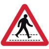 600MM TRI. DIBOND 'PEDESTRIAN WALKWAY' ROAD SIGN (WITH CHANNEL) thumbnail-0