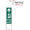 FIRE EXIT MAN RIGHT ARROW UP -TAKTYLE (75 X 300MM) thumbnail-0