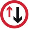 600MM DIA. DIBOND 'GIVE WAY ONCOMING TRAFFIC' ROADSIGN(W CHANNEL) thumbnail-0