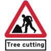 ROAD WRKS.TREE CUT SUPP PLATE-CLASSIC ROLLUP TRAF SIGN(600MM TRI)  thumbnail-0