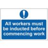 WORKERS MUST BE INDUCTED BEFORE COMMENCING WORK - PVC (300X200MM) thumbnail-0