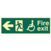 DISABLED FIRE EXIT MAN RUNNINGARR OW LEFT - PHO (450 X 150MM) thumbnail-0