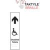 DISABLED TOILETS (WITH GRAPHIC)AR ROW UP - TAKTYLE (75 X 300MM) thumbnail-0