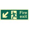 FIRE EXIT ARROW DOWN/LEFT-PHOTOLUMINESCENT (400 X 150MM) thumbnail-0