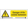 DANGER 415V EXISTS BETWEEN -PACKOF 25 - SAV (75 X 25MM) thumbnail-0