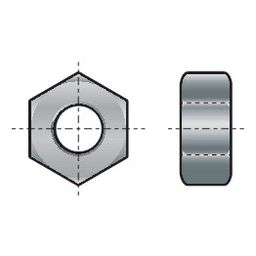 Hexagon Nut, Metric - Steel - Standard (Self Colour) - 1xD - Plain - Grade 6 - DIN 934 (1987) thumbnail-0