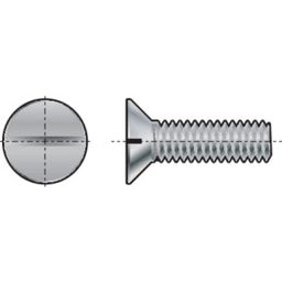 Machine Screw, Metric - A4 Stainless - Slotted Countersunk Head - DIN 963 thumbnail-0