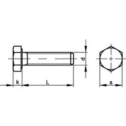 Hex Head Set Screw, Metric - Brass - DIN 933 thumbnail-1