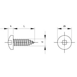 Self Tapping Screw, Metric - A2 Stainless - Square Pan Head - DIN 7981 C thumbnail-2