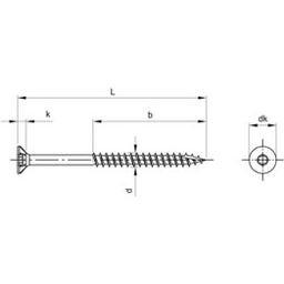 Woodscrew, ST (Self Tapping) - A4 Stainless  - Torx - Countersunk Chipboard Screw Ribs Cut Point  thumbnail-1