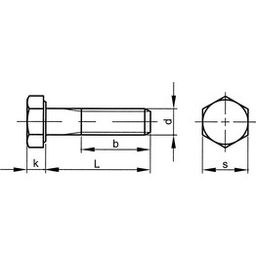 Hex Head Bolt, Metric - Steel - Grade 5.6 - DIN 931 thumbnail-2