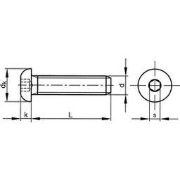 Socket Head Button Screw, Metric, M10 thumbnail-1