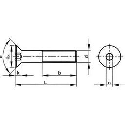 Socket Head Countersunk Screw, Metric - Steel - Grade 8.8 - BZP - DIN 7991 thumbnail-2