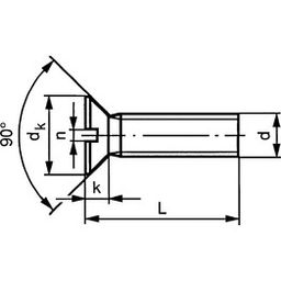 Machine Screw, Metric - A4 Stainless - Slotted Countersunk Head - DIN 963 thumbnail-1