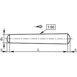 Taper Pin, Metric - A1 Stainless - Turned - DIN 1  thumbnail-2