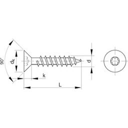 Woodscrew, ST (Self Tapping) - A2 Stainless - Torx - Countersunk Timber Screw thumbnail-1